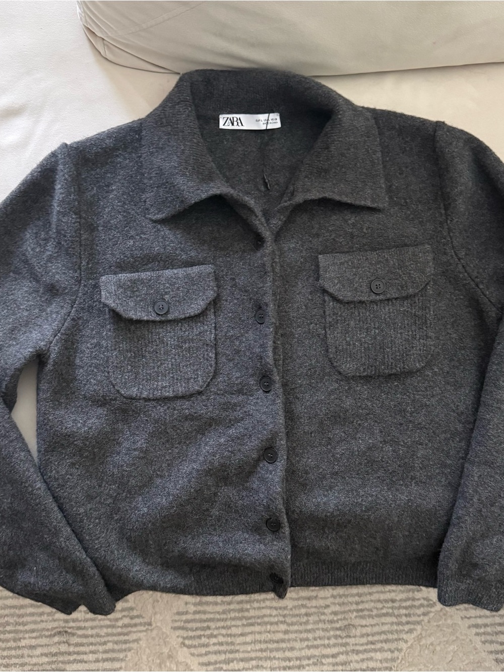 Zara Dark Charcoal Knit Cardigan